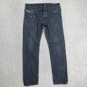 Diesel Braddom Jeans Mens 32x32 Blue Dark Wash Denim Regular Slim Carrot 0088Z